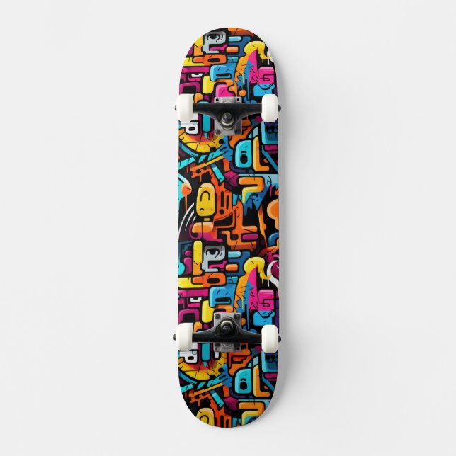 Graffiti Wall Mini Skateboard Bräda 18,5 Cm (Framsida)