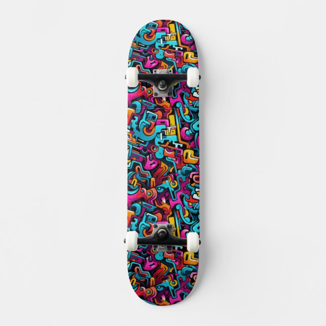 Graffiti Wall Mini Skateboard Bräda 18,5 Cm (Framsida)