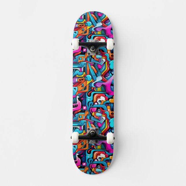 Graffiti Wall Mini Skateboard Bräda 18,5 Cm (Framsida)