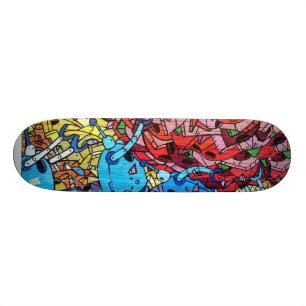 Graffiti Wall Mural-målning Mini Skateboard Bräda 18,5 Cm