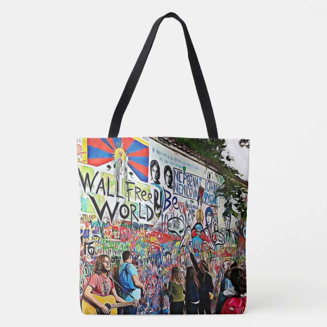 Graffiti Wall street Musician and Artists Tote Tygkasse (Framsida)