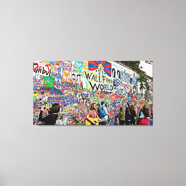 Graffiti Wall street Musician & Artists Wall Art Canvastryck (Framsida)