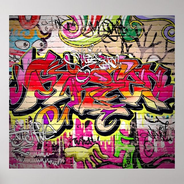Graffiti wall, urban art poster (Framsidan)