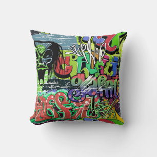 Graffiti Wall: Urban Hip hop Kudde