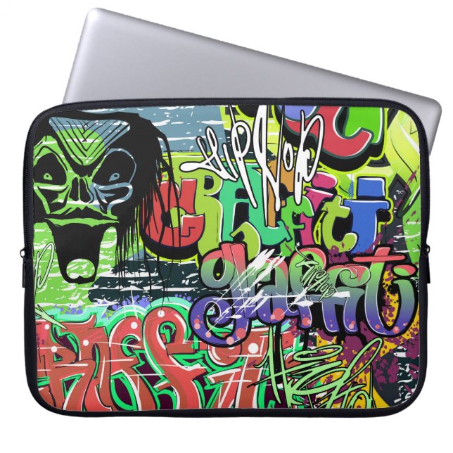 Graffiti Wall: Urban Hip hop Laptop Fodral (Framsidan)