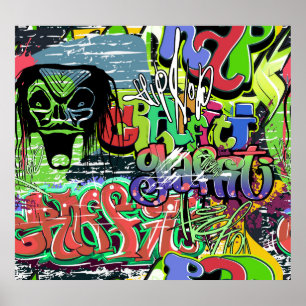 Graffiti Wall: Urban Hip hop Poster