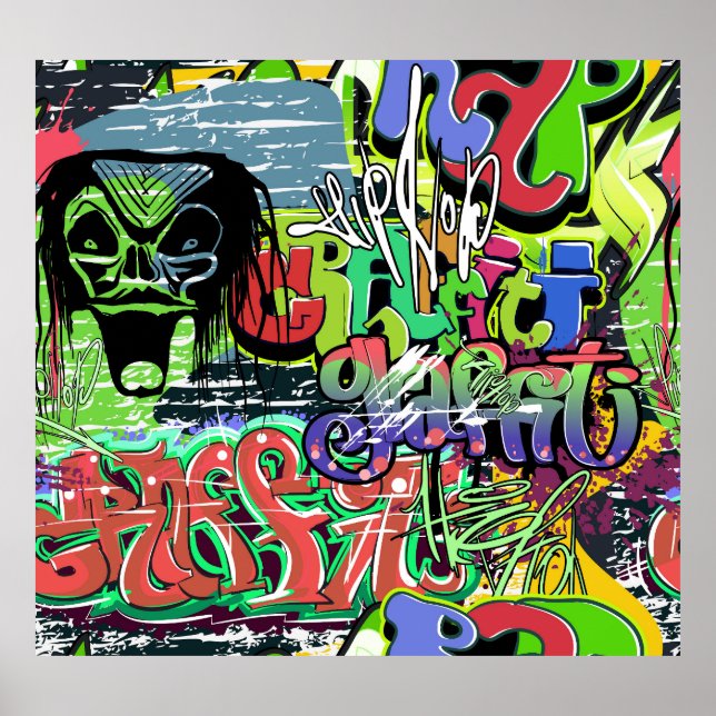 Graffiti Wall: Urban Hip hop Poster (Framsidan)