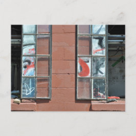 Graffiti Window Panes Vykort
