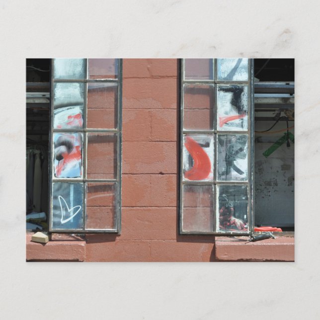 Graffiti Window Panes Vykort (Framsida)