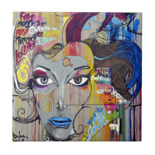 Graffiti Woman Kakelplatta
