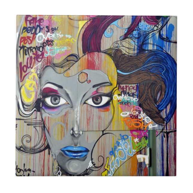 Graffiti Woman Kakelplatta (Framsidan)