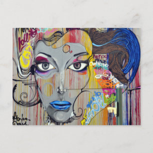 Graffiti Woman Vykort