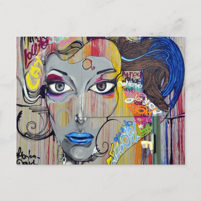 Graffiti Woman Vykort (Framsida)