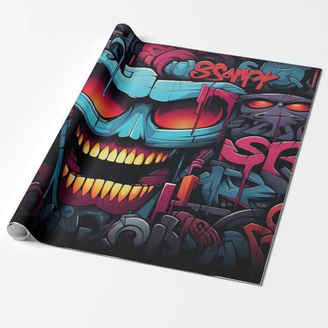 Graffiti Wrapping Papper Presentpapper (Utrullad)