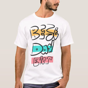 Graffitti Stil Hand skrev Best Pappa någonsin T Shirt