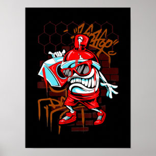 Grafi Art Spray Paint Urban Hip hop Music Älskare Poster