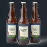 Grafic med ölflaskor anpassningsbart meddelande ölflaska etikett<br><div class="desc">Skapa dina egna anpassade öl etiketter för fester och andra speciella tillfällen. Dessa etiketter har illustrationer av ölflaskor. En krämfärgad låda mot en marinblå bakgrund är redo att anpassas med din egen text i marinblå bokstäver.</div>