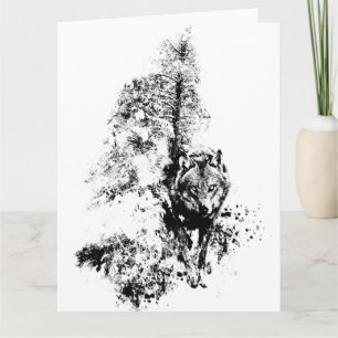 Grafik Art Grått-Varg Vildlevande djur - naturen t Kort