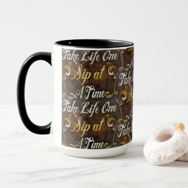 Grafik Art "One sip i taget" Mugg (Med munk)