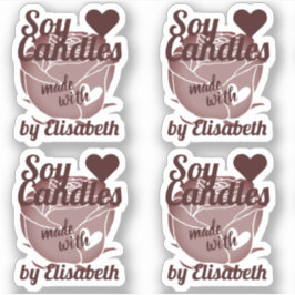 Grafik av mörk Röd ros tillverkad med hjärtsojaläc Klistermärken