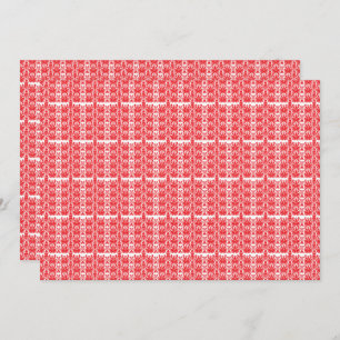 Grafik av röd och rosa blommigt med geranium i tack kort