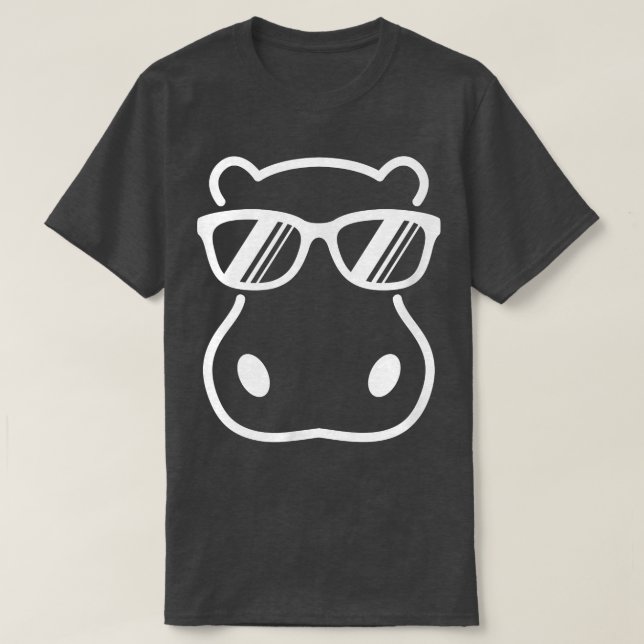 Grafik av solglasögon i Cute Hippopotamus T Shirt (Design framsida)