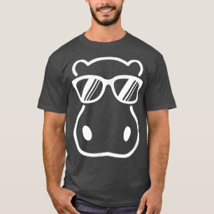 Grafik av solglasögon i Cute Hippopotamus T Shirt
