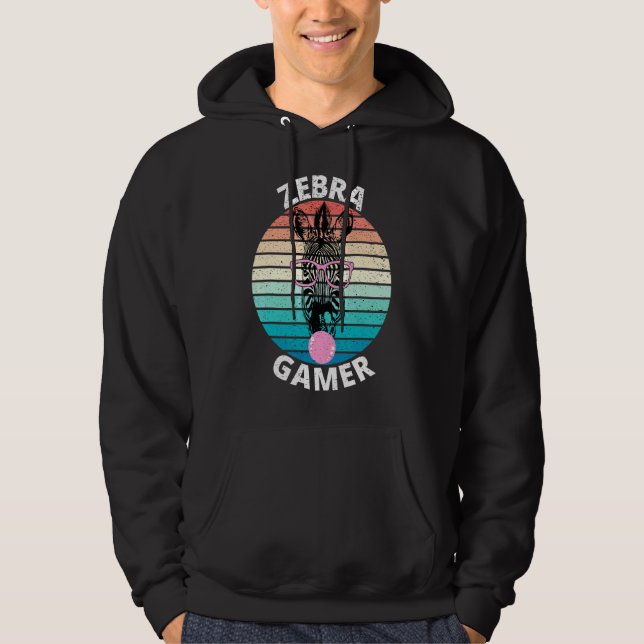 Grafik av Zebra Gamer för spelbarn Hoodie (Framsida)