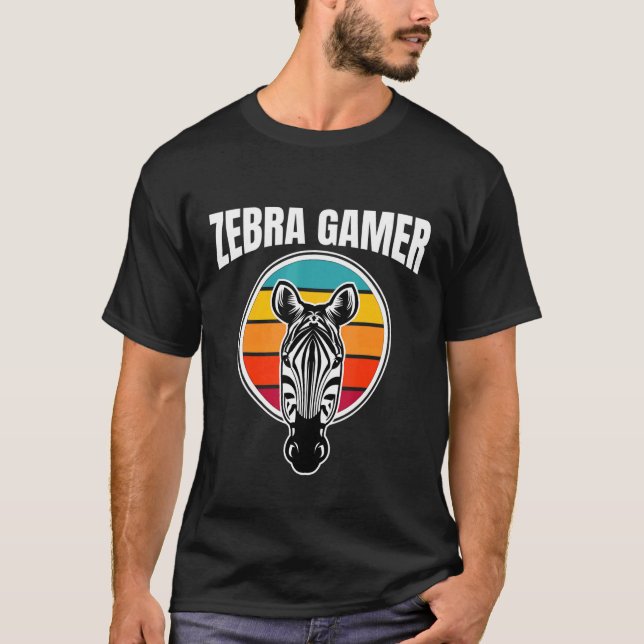 Grafik av Zebra Gamer för spelbarn T Shirt (Framsida)