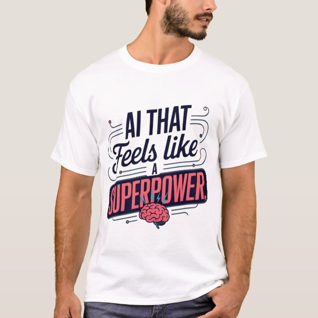 Grafik för artificiell intelligens - supermakt t shirt (Framsida)
