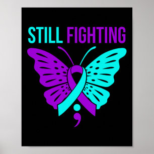 Grafik för att bekämpa Lycklig Suicide Awareness S Poster