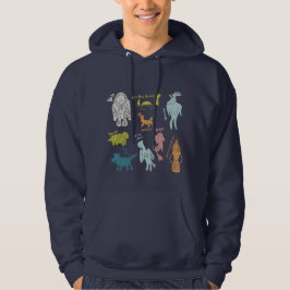 Grafik för Cute Tecknad Cryptids Guide Hoodie