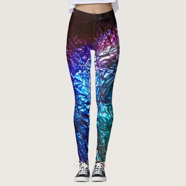 Grafik för regnbåge med Färg-sladdade foil Effect  Leggings (Framsida)