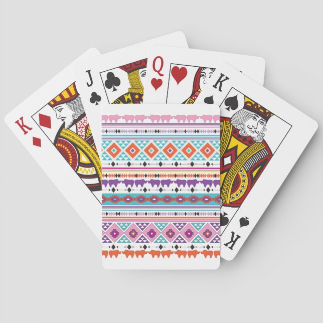 Grafik från Aztec Tribal mönster Spel Kort (Baksidan)