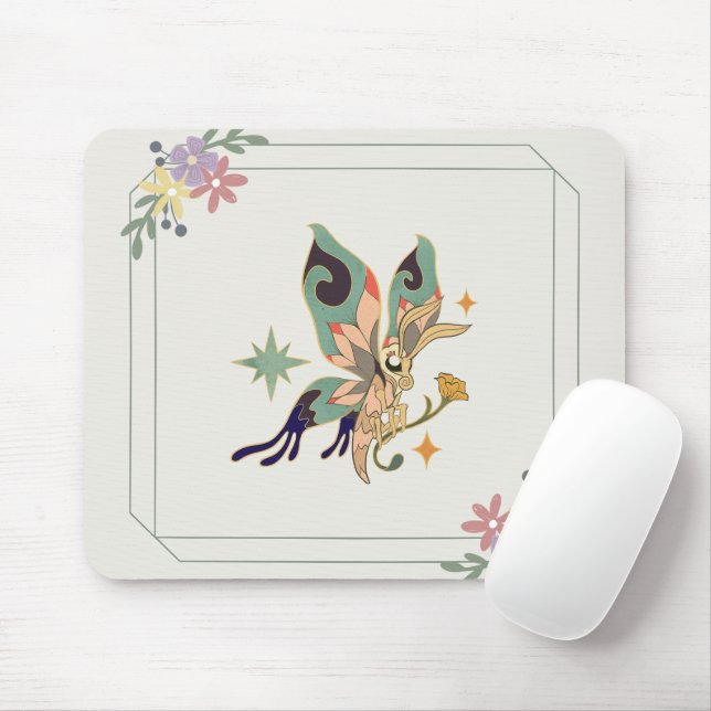 Grafik, ige Illustration Fairy Butterfly Musmatta (Med mus)