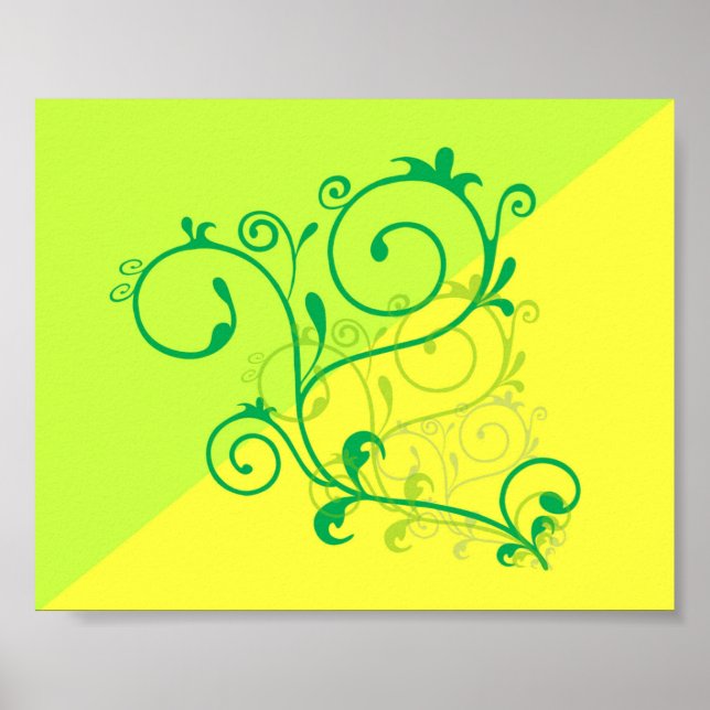 Grafik.jpg Lemon Lime digital-Blommigt-switchar Poster (Framsidan)