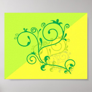 Grafik.jpg Lemon Lime digital-Blommigt-switchar Poster