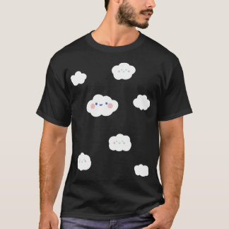 Grafik med Cloudy Himlar Fluffy Smiling Clouds T Shirt
