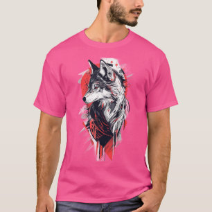 Grafik med fet Varg - kraftig Rosa T Shirt