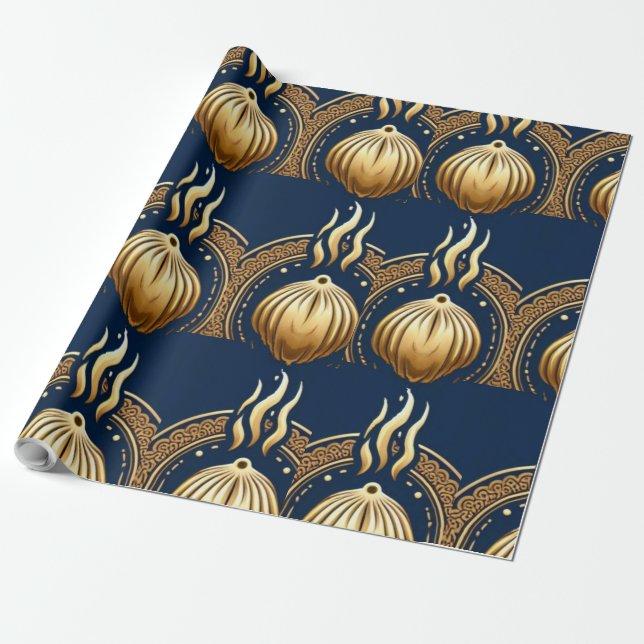 grafik med gyllene abstrakter presentpapper (Utrullad)