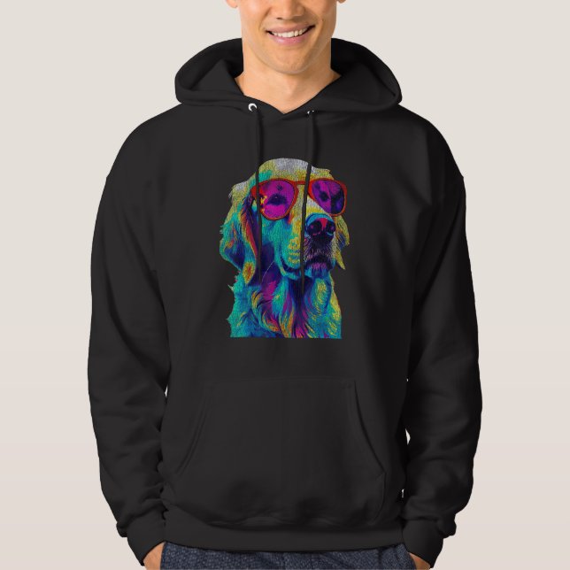Grafik med gyllene återgivningsglas för nerd-glas  hoodie (Framsida)