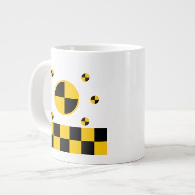 Grafik med kraschtest-markörer jumbo mugg (Framsida vänster)