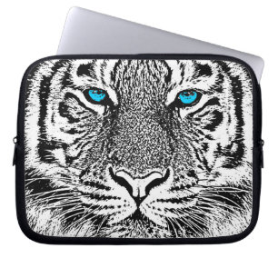 Grafik med svart och vitt blått Öga Laptop Sleeve