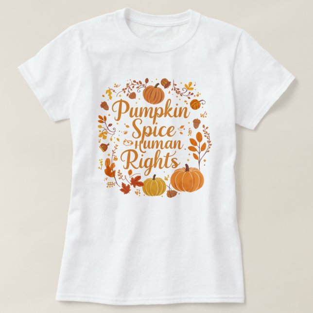 Grafik med Whimsical Pumpkin Spice Human Högers Gr T Shirt (Design framsida)