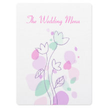 Grafik, moderna blomblad, bröllop-middagsmeny
