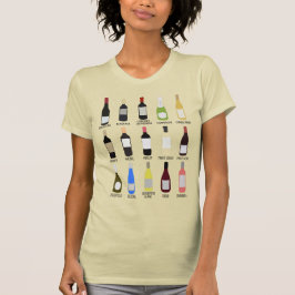 Grafik över identifieringshandbok för vin Flaska T Shirt
