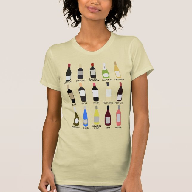 Grafik över identifieringshandbok för vin Flaska T Shirt (Framsida)