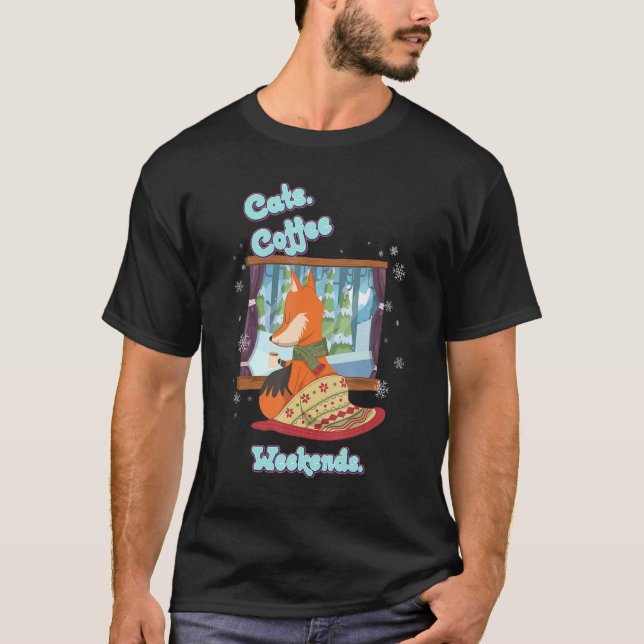 Grafik över kaffekaffe Helg Roliga meningar T Shirt (Framsida)