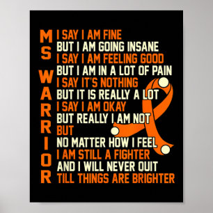 Grafik över medvetenhet om Warrior Många Sclerosis Poster