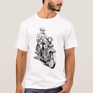 Grafik över motorcykelrider i vintage Old school T Shirt